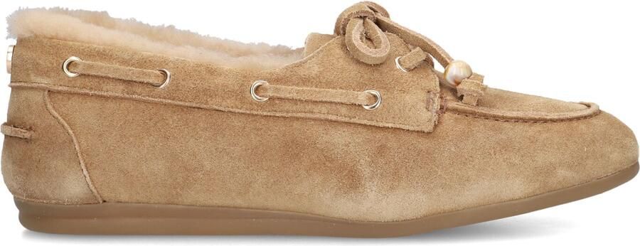 Haboob Vita gevoerde suède bootschoenen camel