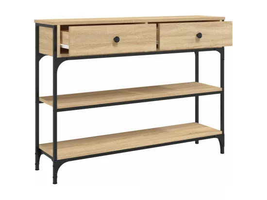 Table console chêne sonoma 100x25x75 cm bois d'ingénierie