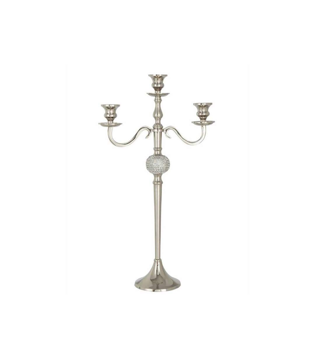 Paris Prix - Chandelier 3 Branches Déco diamant 56cm Argent