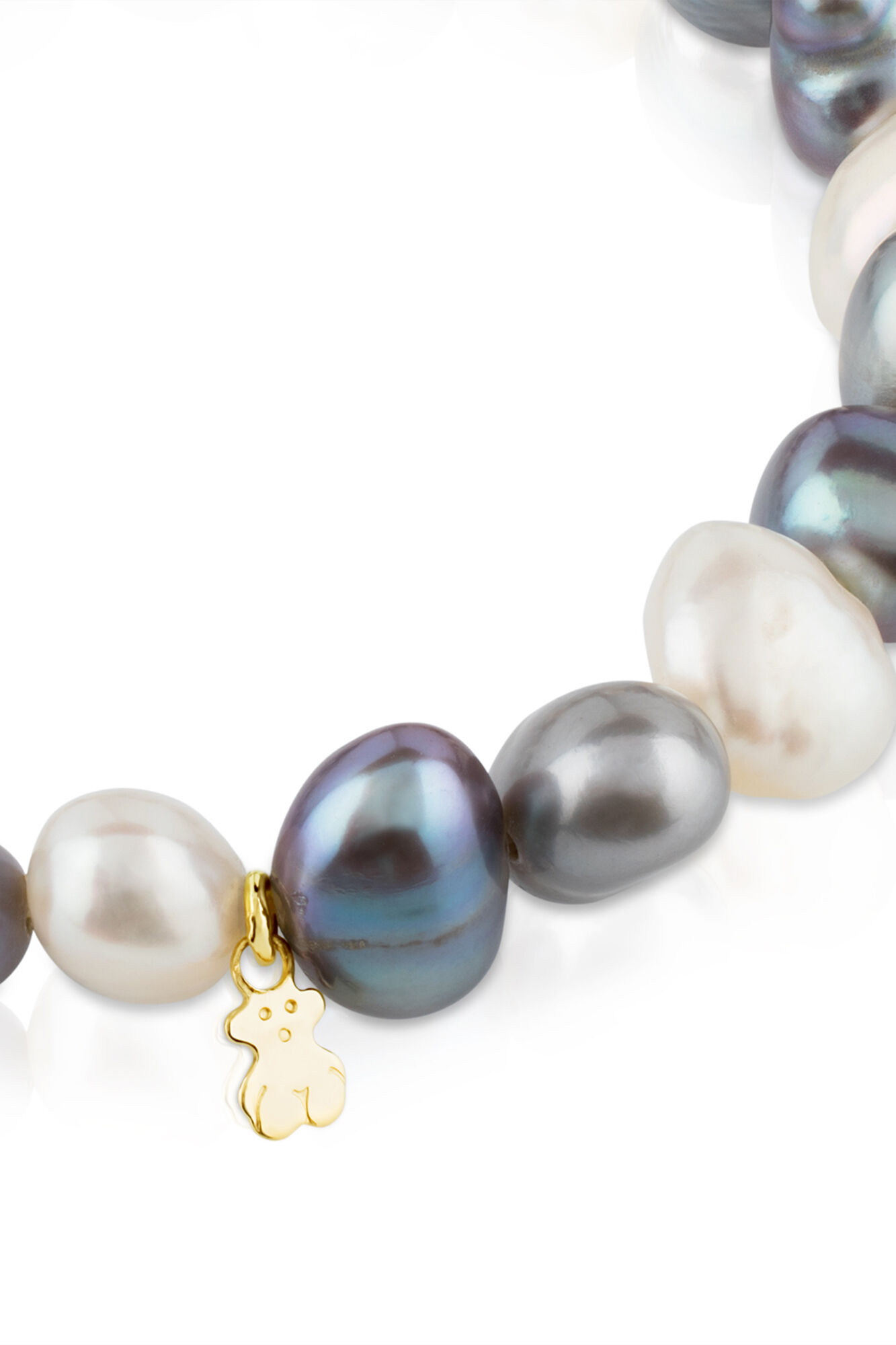 Pulseira barroca em ouro e pérolas cultivadas - Amarela