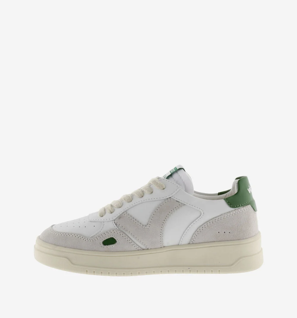 SEUL RÉTRO EFFET CUIR & CUIR FENDU Baskets style rétro hommes et femmes VERDE