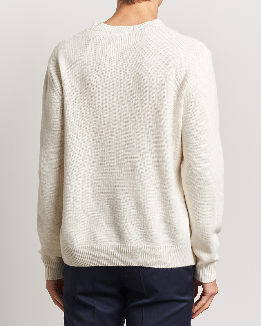 Oscar Jacobson Aston Wool/Cashmere Knitted Roundneck Off White