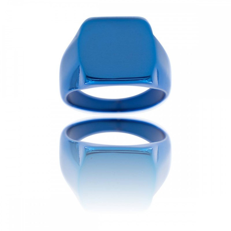 Chevalière en Acier Bleu Homme ENIGMA
