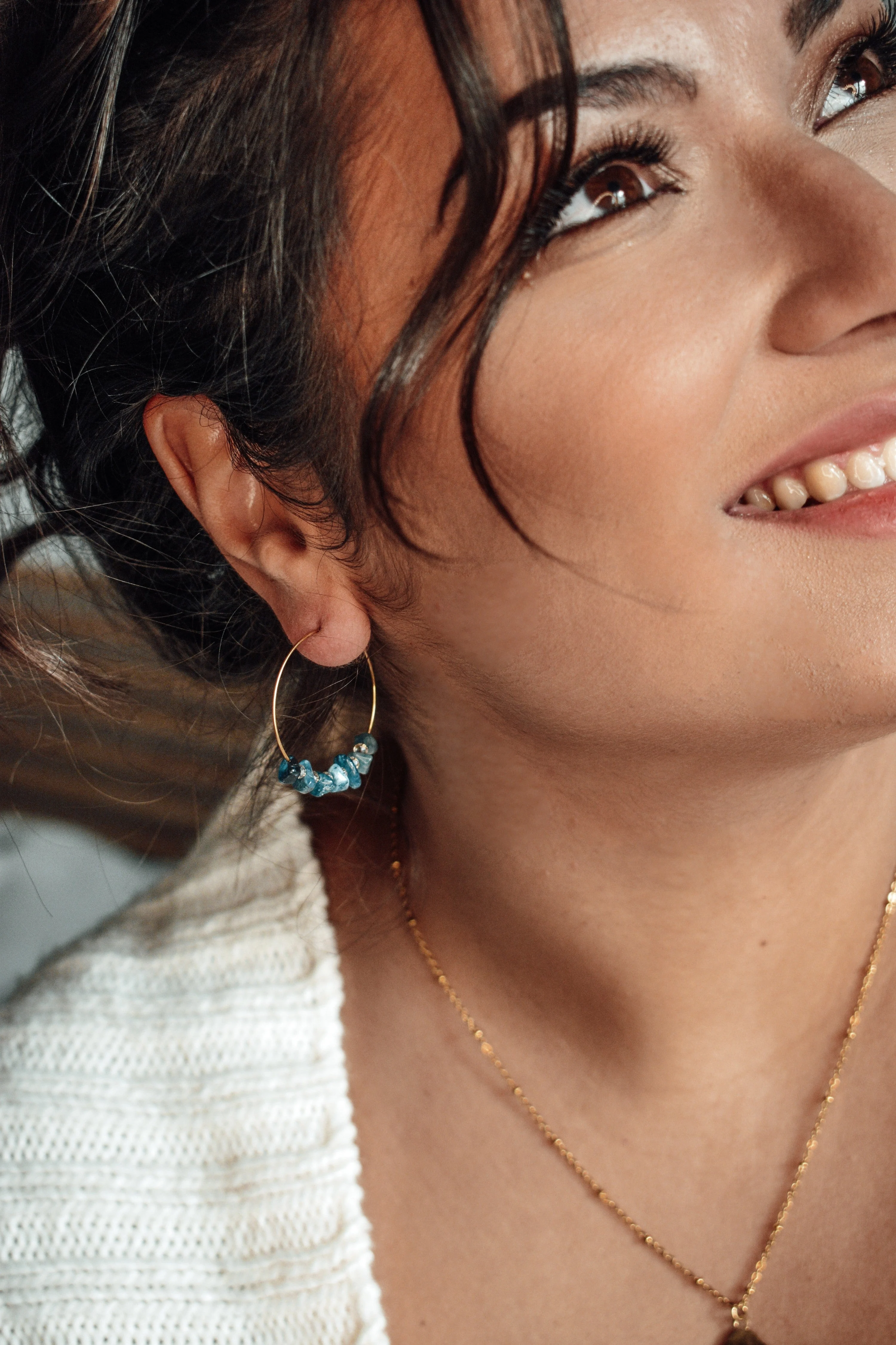 PRISCA - Boucles d'oreilles apatite | Bleu