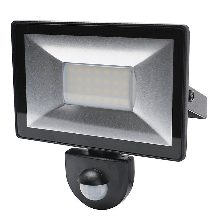 Projecteur à détection LED noir 20W 1600 LM IP44