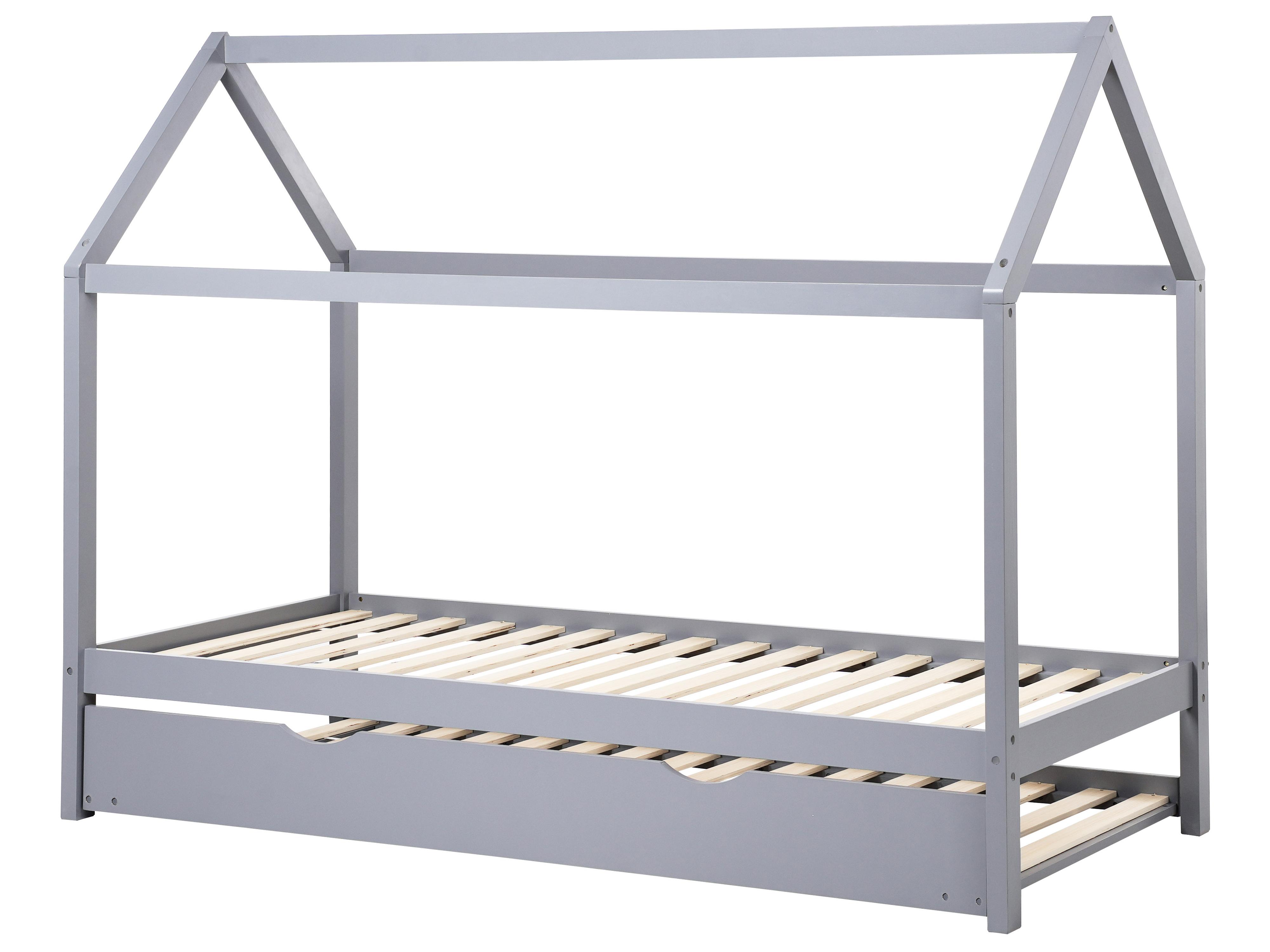 Kinderonderschuifbed Dennenhout CRILLON 90 x 200 cm Grijs