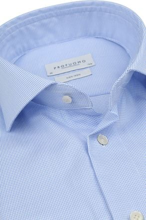 Profuomo Dobby Overhemd Print Lichtblauw PPWH10017B-M1 kopen