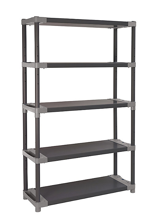 Étagère en résine 5 tablettes Grosfillex Qualipro H. 175 x L. 110 x P. 40 cm