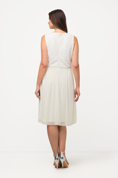 Midikleid, Pailletten, V-Ausschnitt, ärmellos