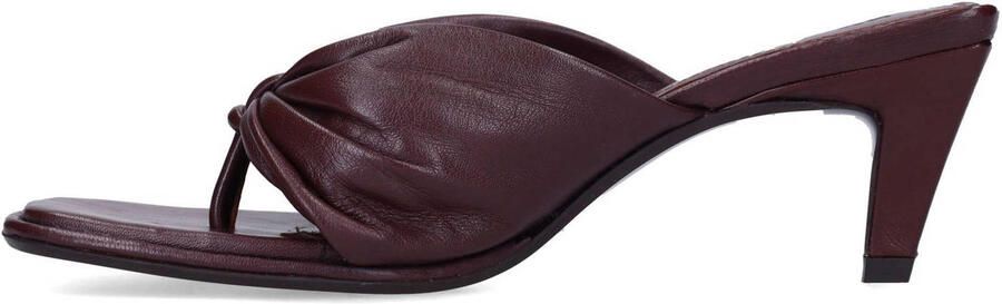 Sacha Dames Bordeaux leren slippers met hak