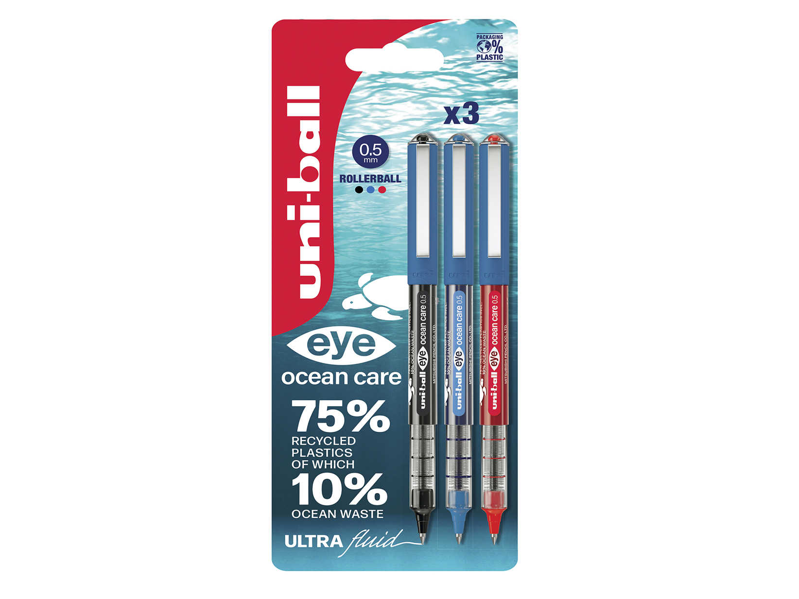 CANETA TINTA PERMANENTE UNIBALL SORTIDO 0.5MM 3 UNIDADES