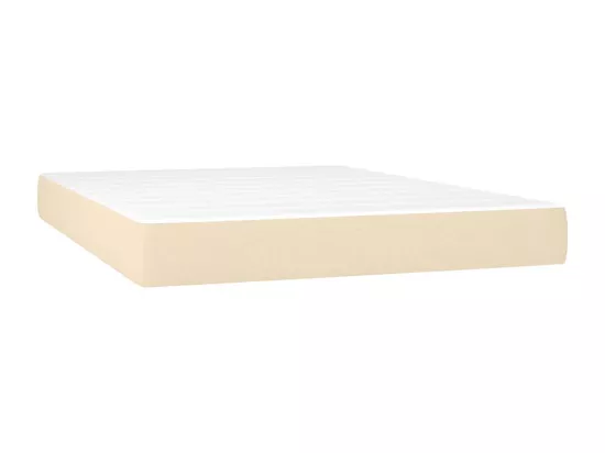 Sommier tapissier avec matelas et LED Crème 140x190 cm Tissu