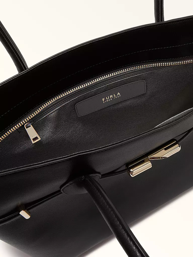 FURLA Ledertasche - Shopper GOCCIA Large schwarz