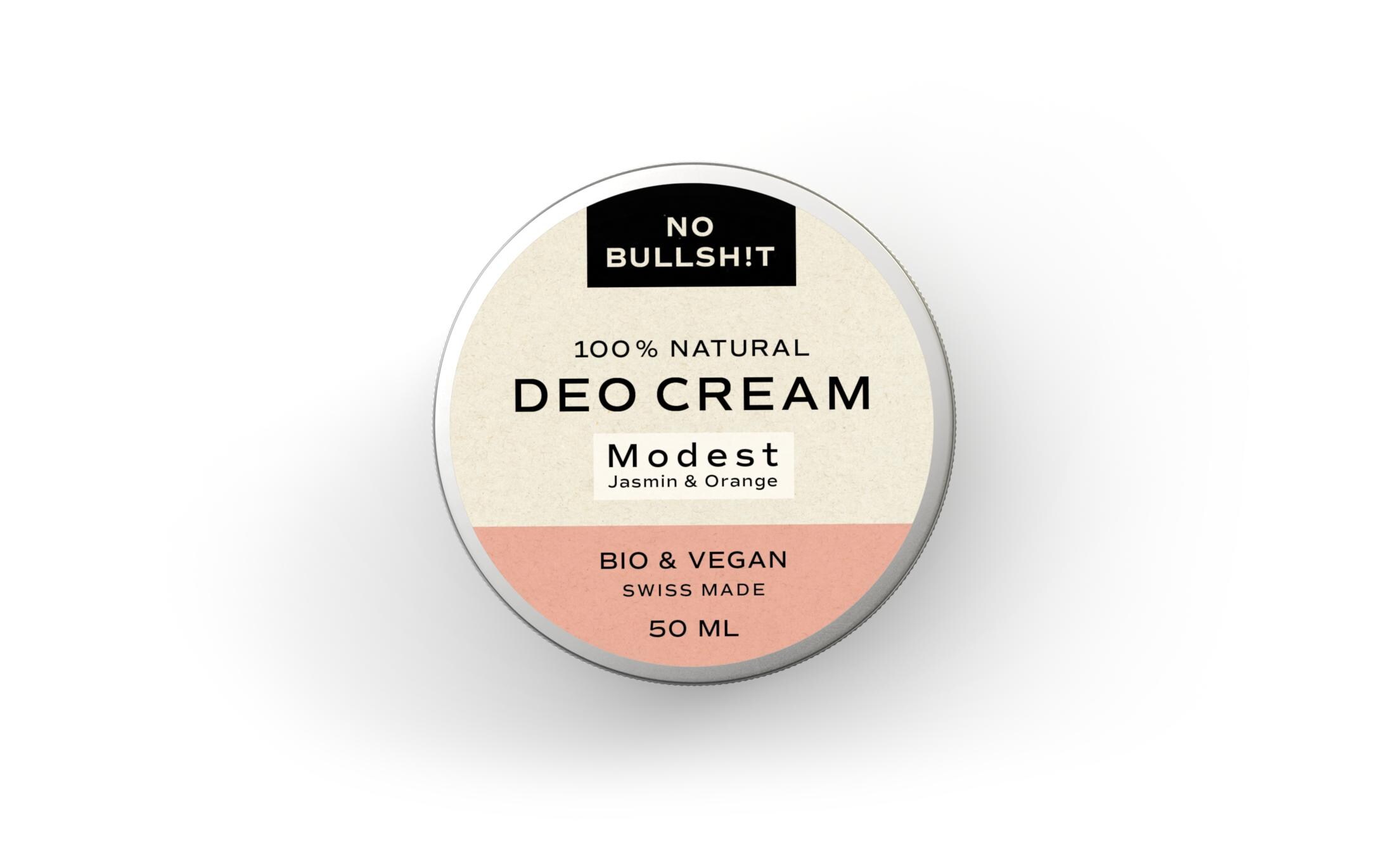 Deo Cream Modest 50 mlNatürliche, vegane Deo Cream ohne künstliche Duft- und Farbstoffe