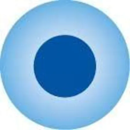 Heimess Clickhalbperle azurblau mit blauem Punkt für Schnullerkette