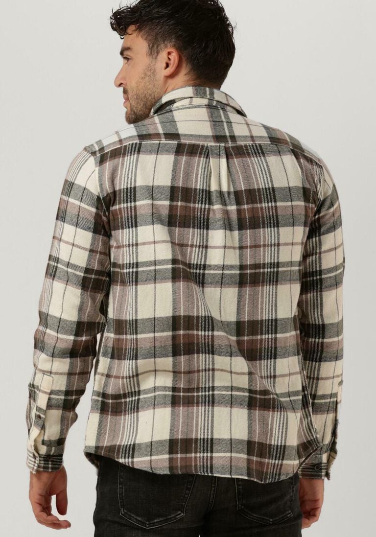 ANERKJENDT beige anerkjendt casual overhemd aklouis brushed check
