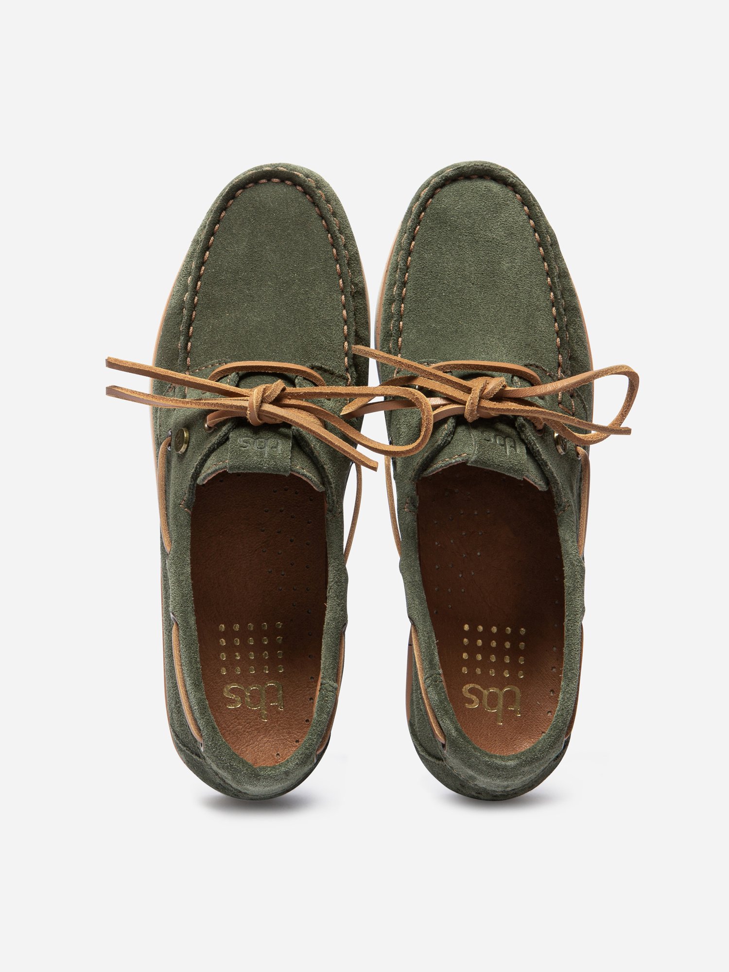 Chaussures Bateau Femme Cuir Kaki
