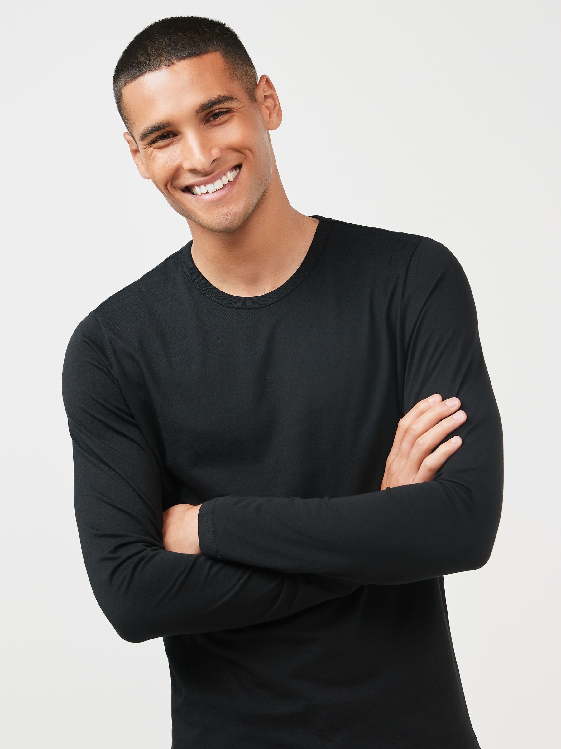 Wit/zwart/grijs/marineblauw - Set van 5 T-shirts met lange mouwen en laagjes