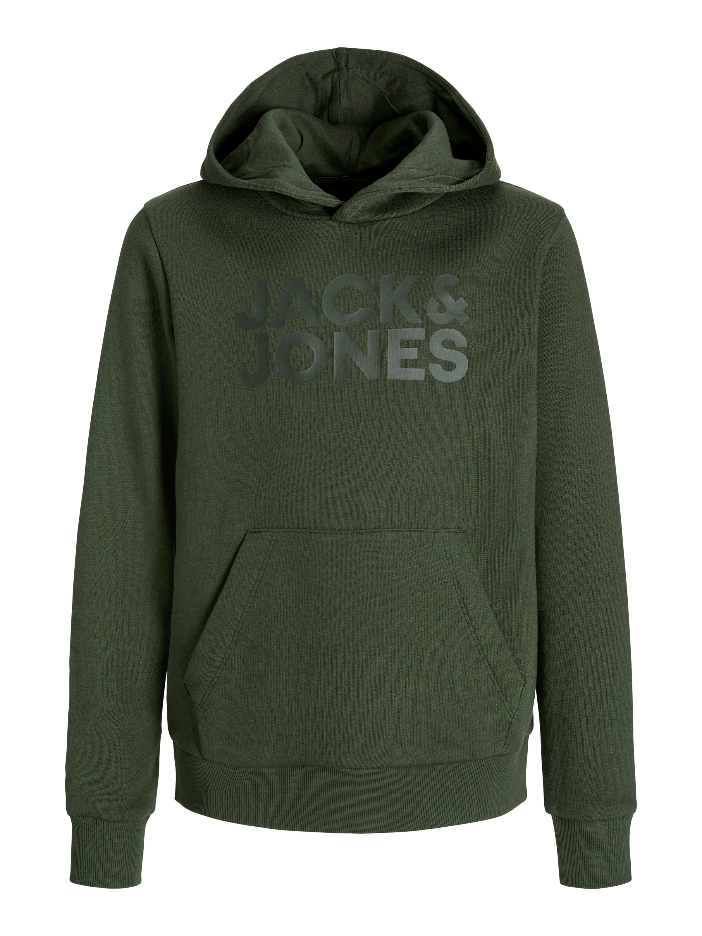 Jack & Jones Junior Kapuzensweatshirt »JJECORP mit Druck, Kängurutasche, pflegeleicht«, bedruckt, modisch, regular fit, Rundhals