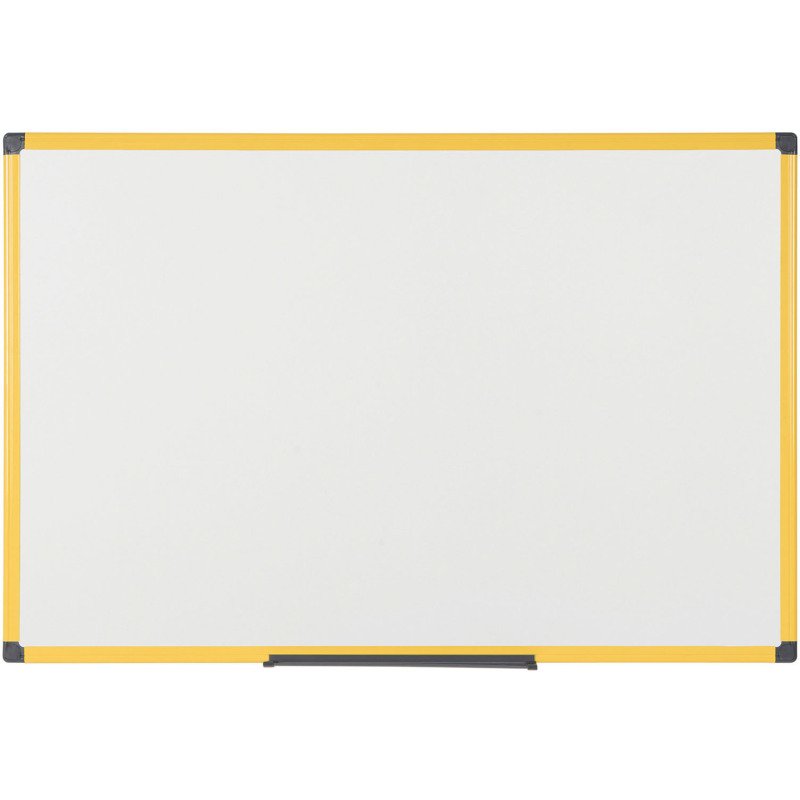 Tableau blanc acier émaillé cadre jaune 120 x 90 cm Ultrabrite Bi-Office
