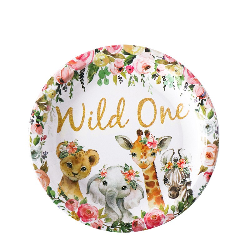 (50-tlg. Set) Einweg Geschirr Kinder Party Tisch Dekoration - Wild One