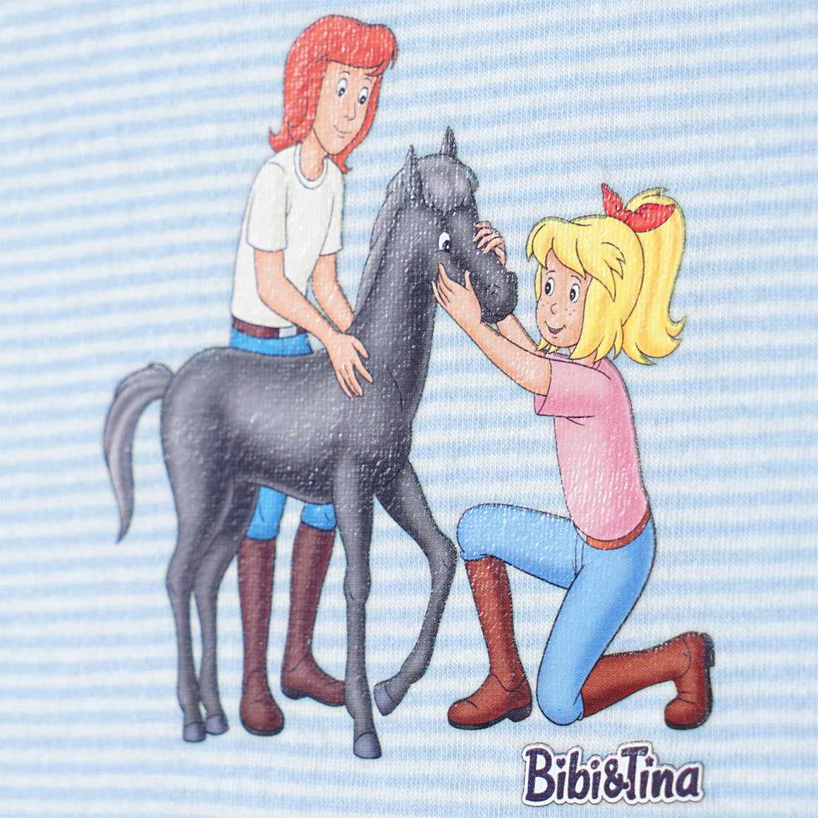 Topolino 2 Bibi & Tina Unterhemden mit Print hellblau / weiss