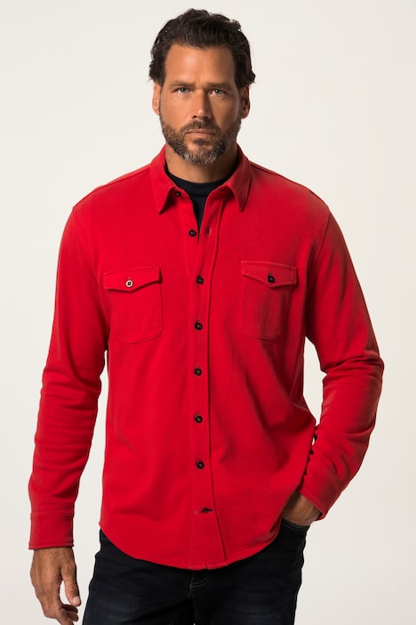 Sweat-Hemd, Langarm, Kentkragen, Modern Fit
