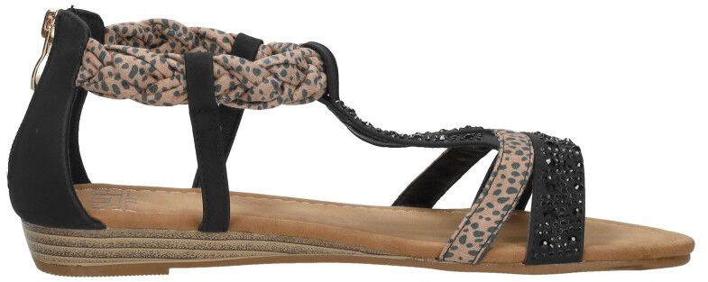 Sub55 Sandalen Plat zwart