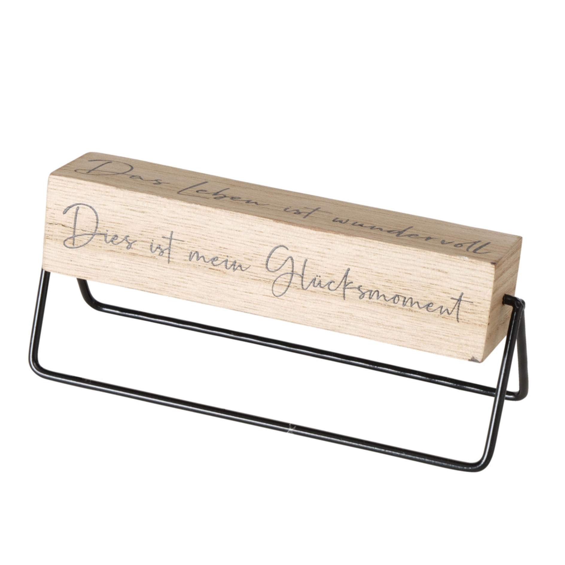 Schild GLÜCKSMOMENT- natur-schwarz - 2-fach sortiert
