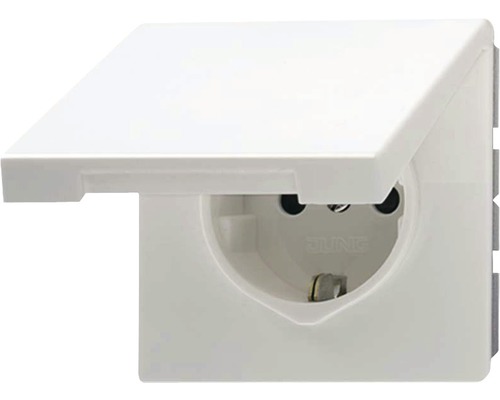 Jung 520 KIKL WW stopcontact met klapdeksel alpinewit LS990/LS design