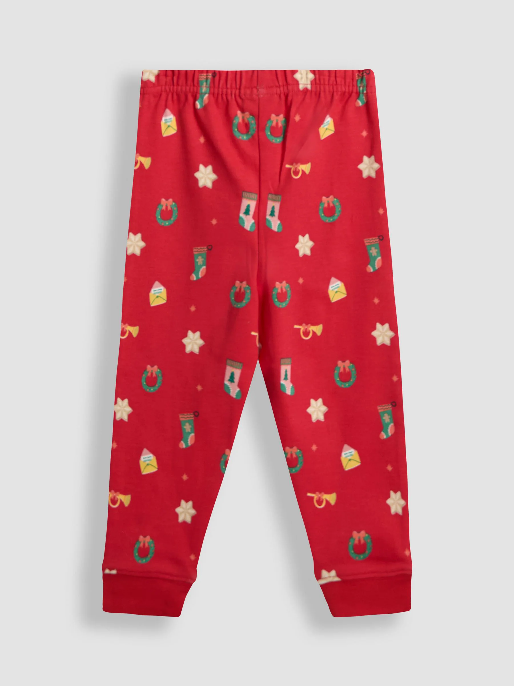 JoJo Maman Bébé - Jersey pyjama met kerstprint