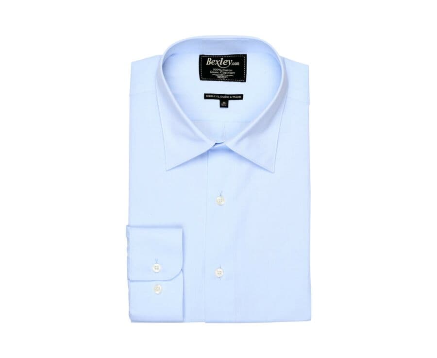 Chemise bleu pâle en coton double fil - ALBERT CLASSIC