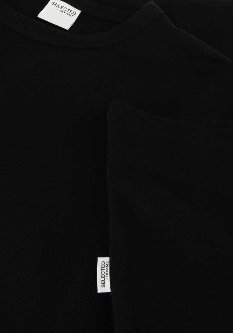 SELECTED HOMME zwarte selected homme t-shirt slhjoseph pique o-neck tee