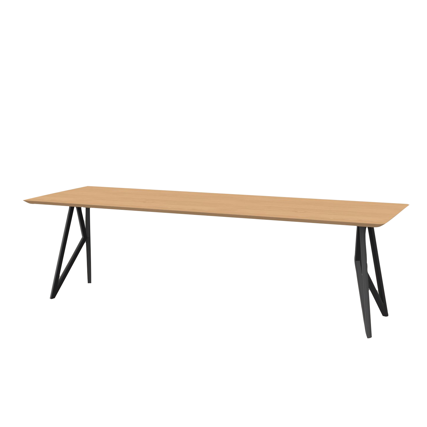 Studio HENK tafel Butterfly Rechthoekig, zwart frame - Smart Collectie 220 x 100 cm | Eikenhout | Verjongde rand | Frame Zwart