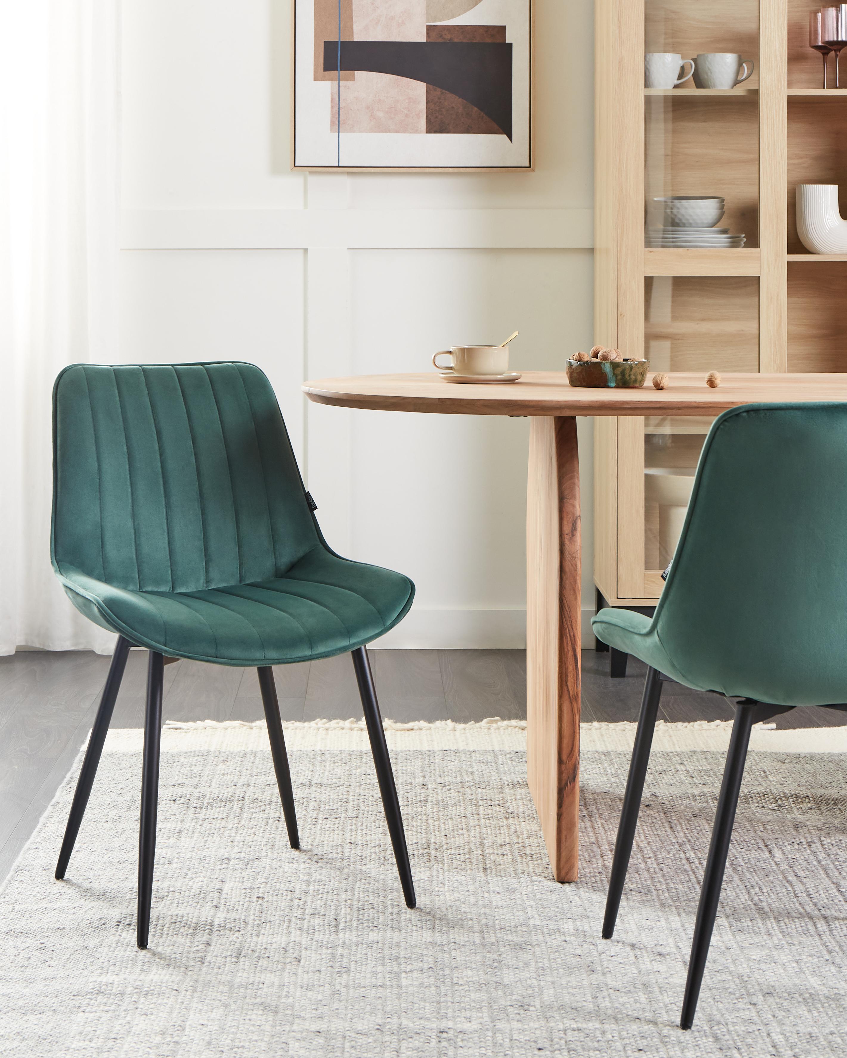 Set van 2 eetkamerstoelen DUBROVNIK Fluweel Smaragdgroen