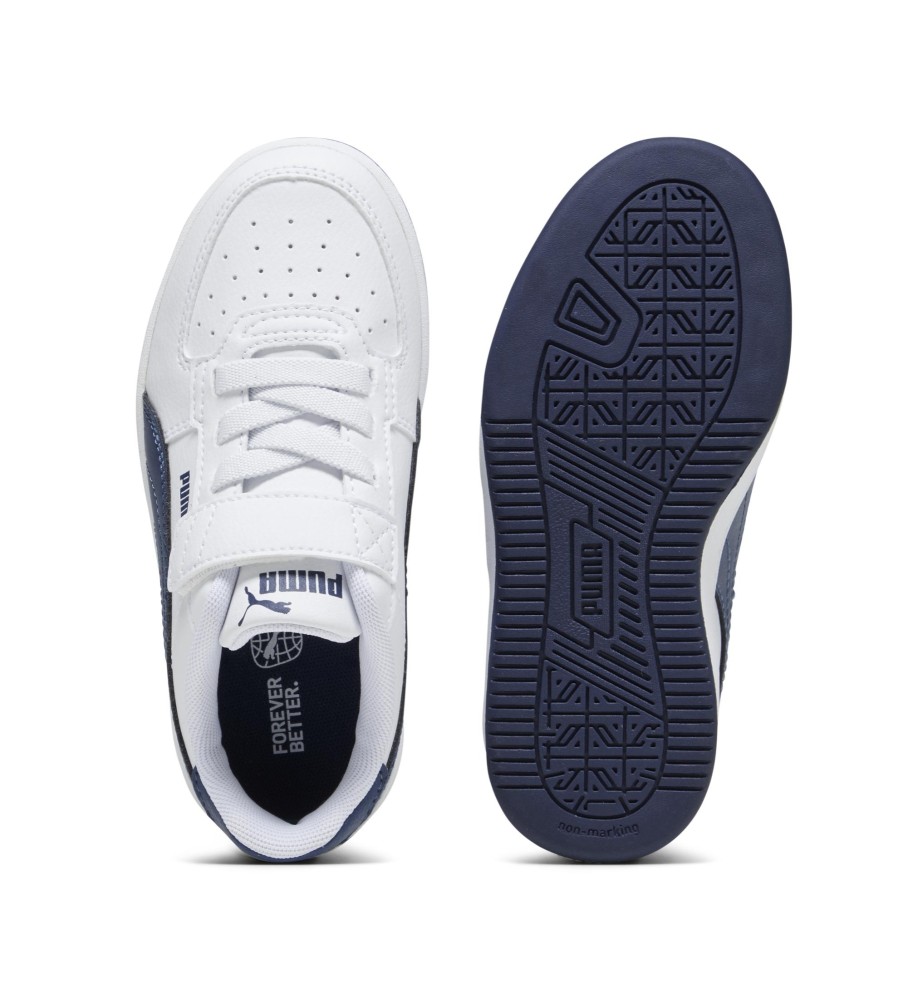 Tênis Puma Caven 2.0, branco e azul.