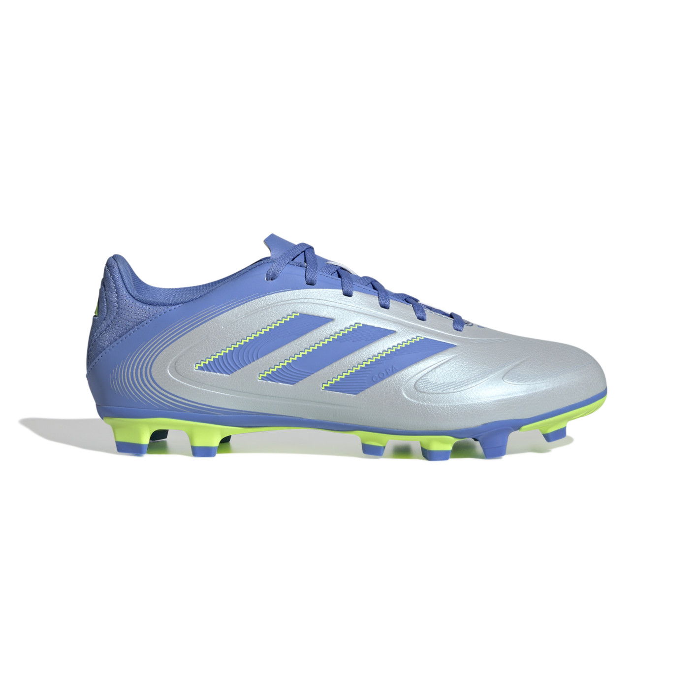 Adidas Copa Pure III Club Gras / Kunstgras Voetbalschoenen (MG) Blauw Grijs Neongeel