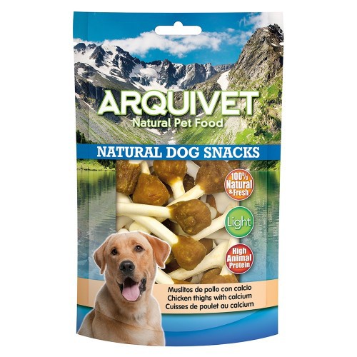 Petiscos de coxa de frango Arquivet com cálcio para cães