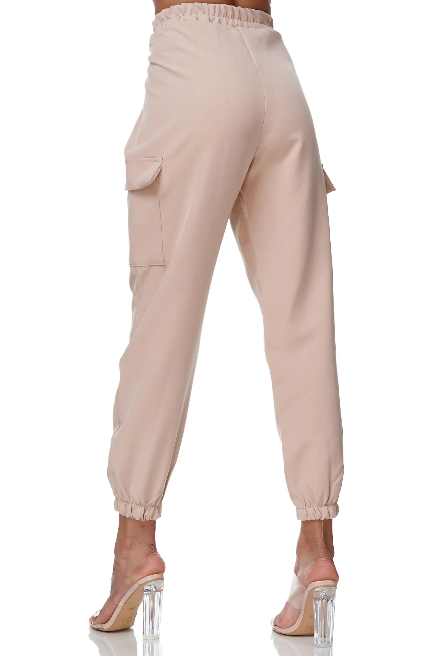 RAYSHYNE Damen Pumphose Elegante Cargo Pumphose mit goldener Schnalle RS16