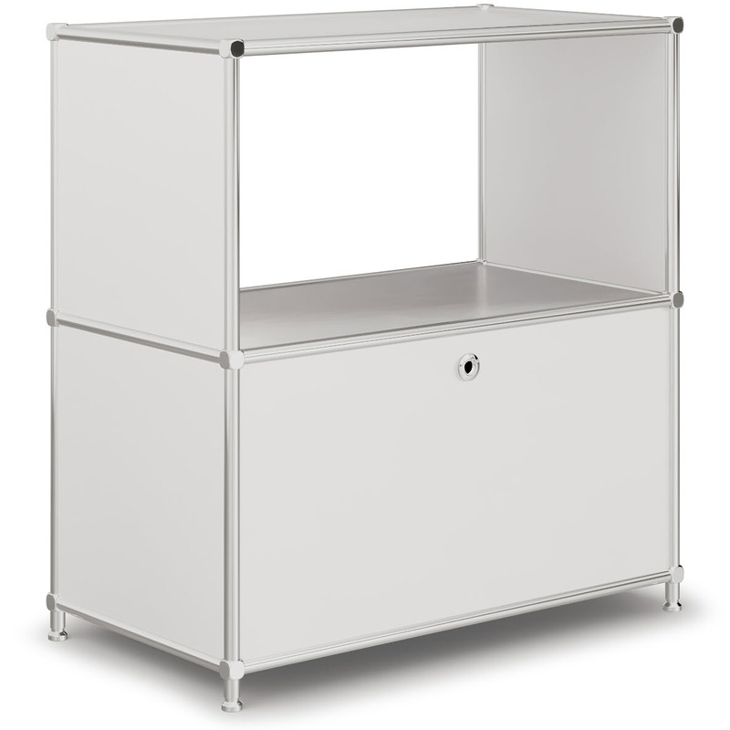 Sideboard VEROM, 1 Schublade, 1 Fach ohne Rückwand, mit Lochgriff, weiss