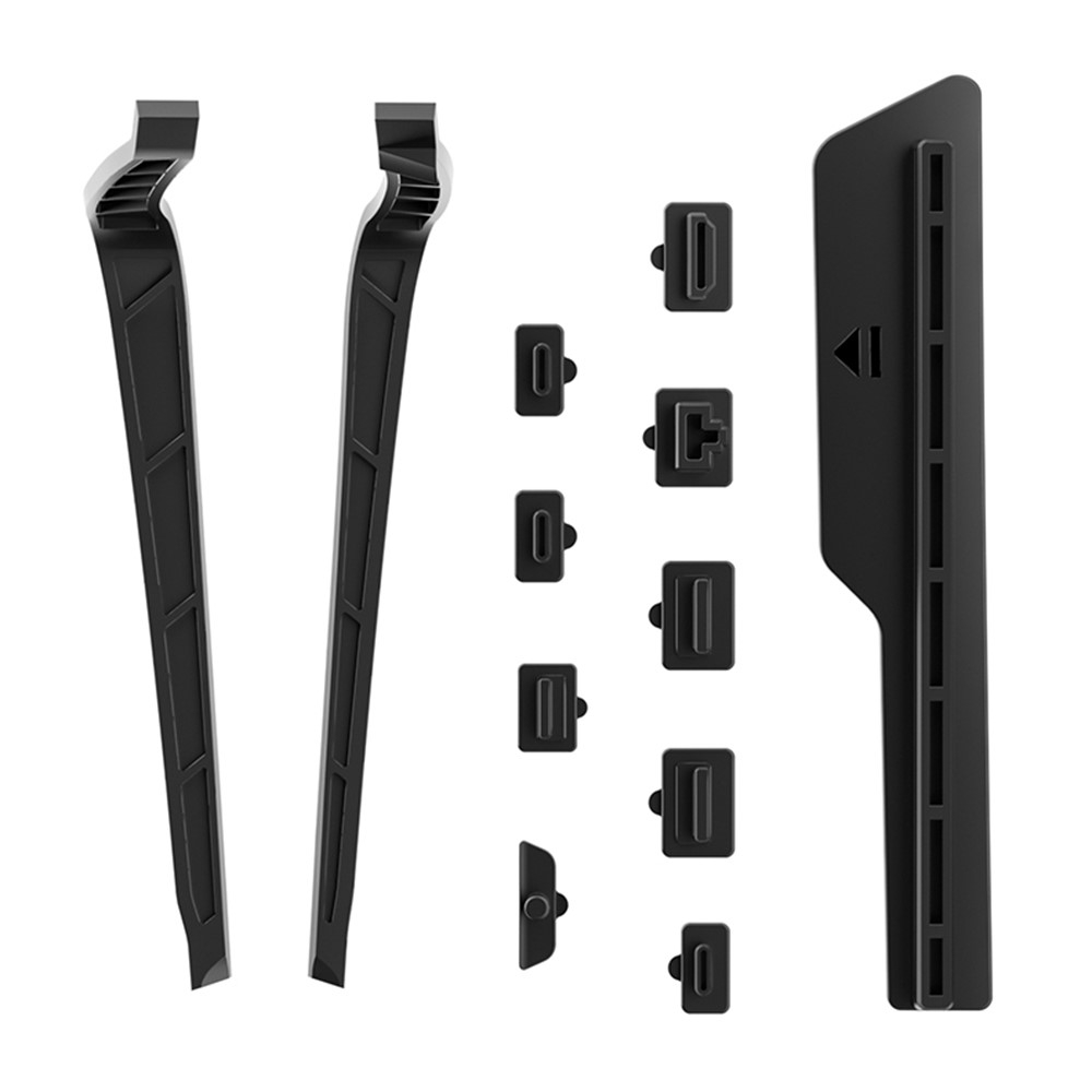 (11-tlg. Set) Sony PlayStation PS5 Slim Staubschutz Abdeckung - Schwarz