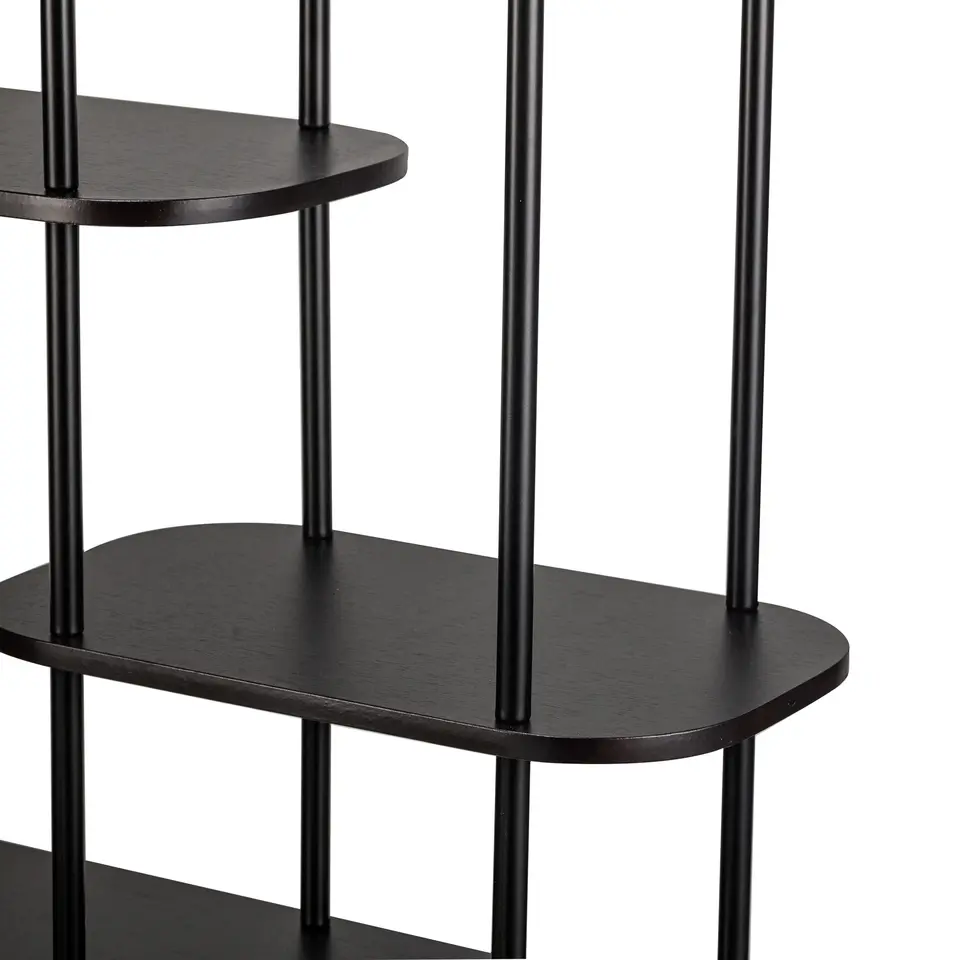 Moderne etagère van metaal en zwart hout