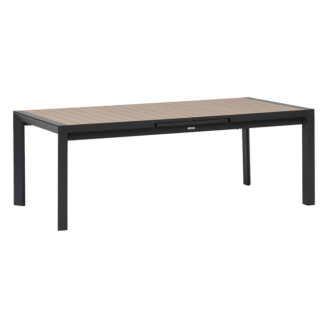 Ensemble table de jardin extensible ÉVASION + 10 fauteuils empilables DIESE Graphite