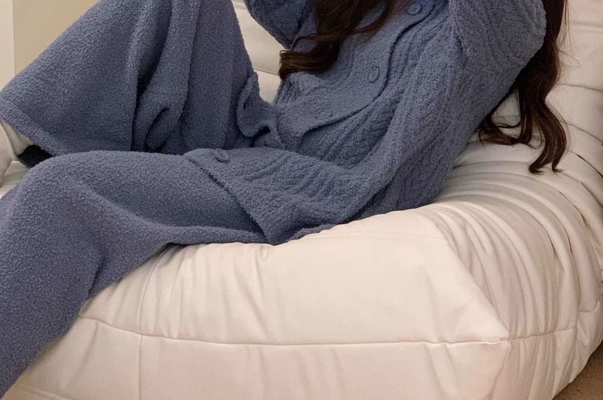GOUB - Pyjamaset: effen fleece shirt + broek