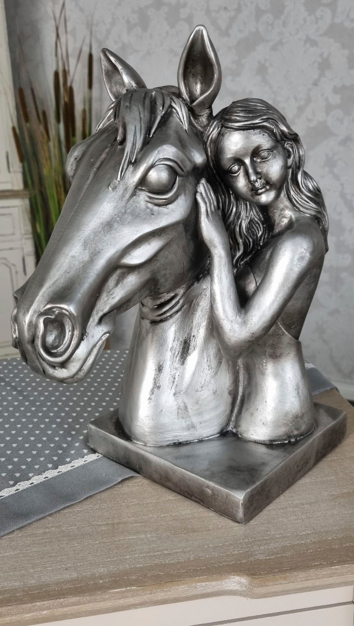 Ambiente Haus Tierfigur »Pferdekopf mit Mädchen 32cm«