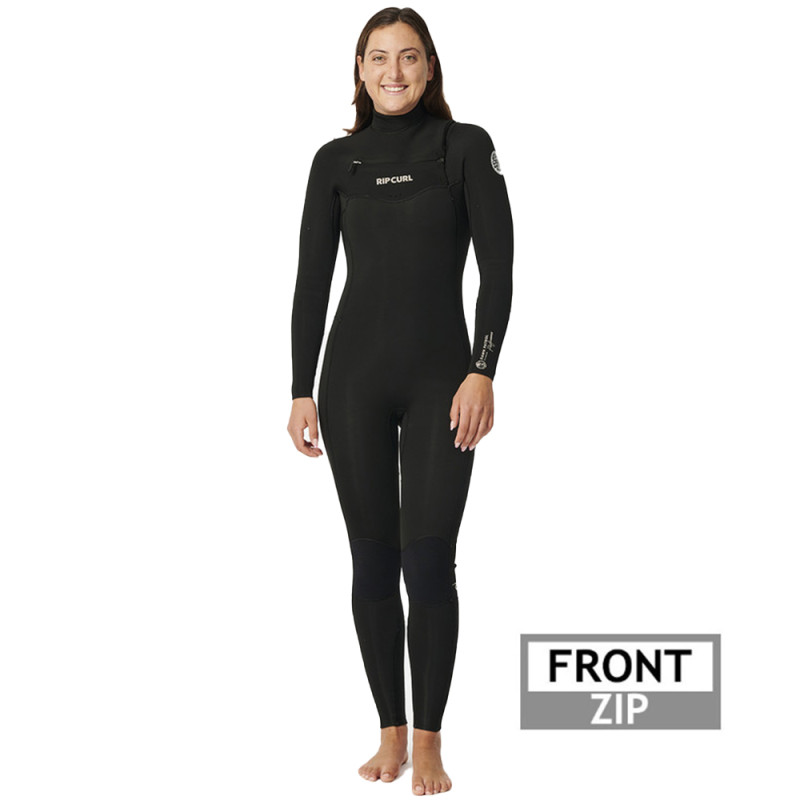 Combinaison neoprene femme rip curl dawn patrol 4-3 frontzip noir