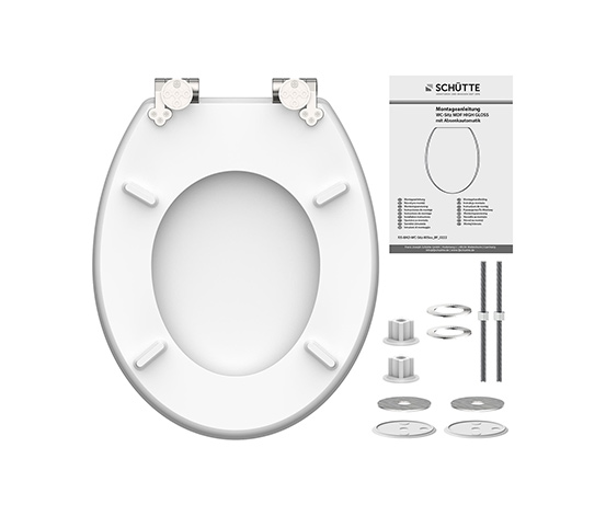 Schütte MDF High-Gloss WC-Sitz mit Absenkautomatik »Black Stone«