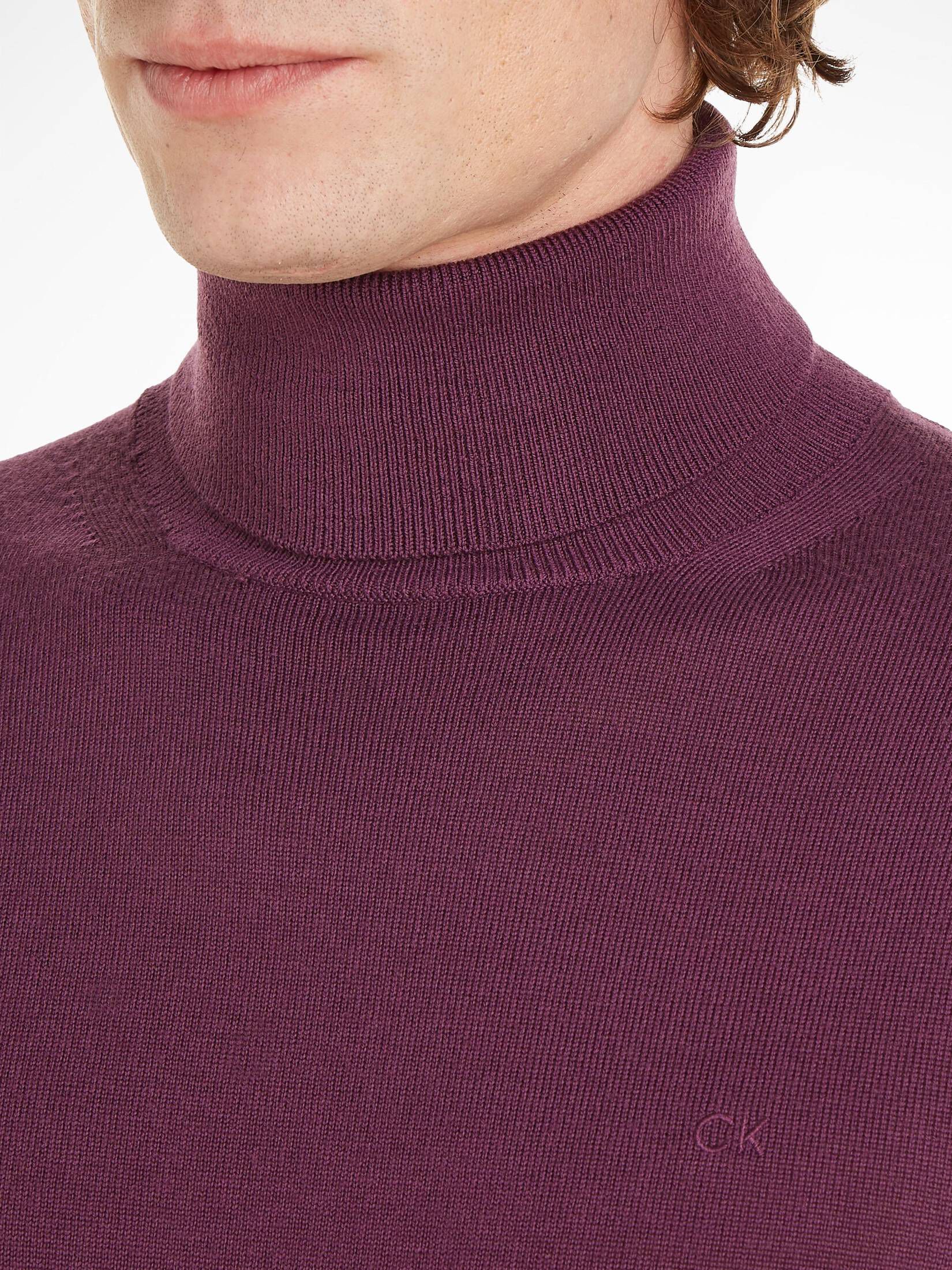 CALVIN KLEIN| Herren Rollkragenpullover SUPERIOR WOOL Strickpullover aus Wolle