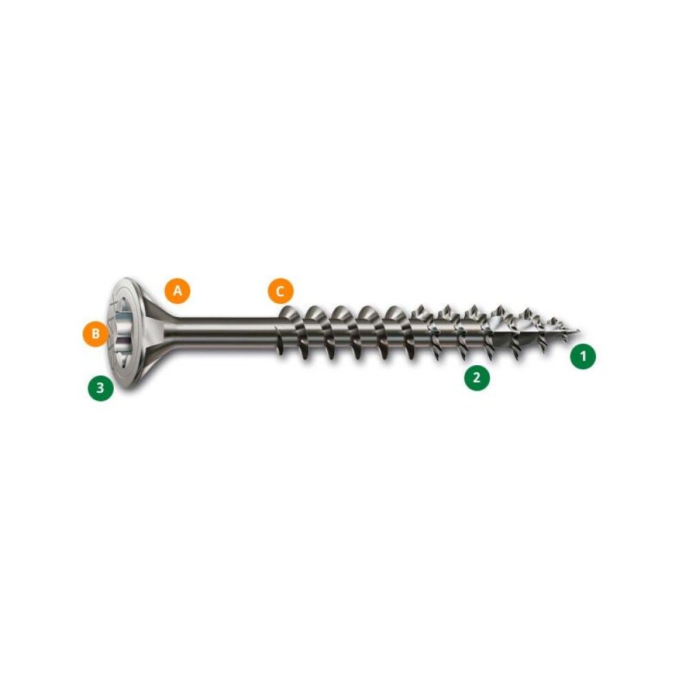 TRESKRUE SPAX RUSTFRI A2 TFT 3,5X30MM 25STK