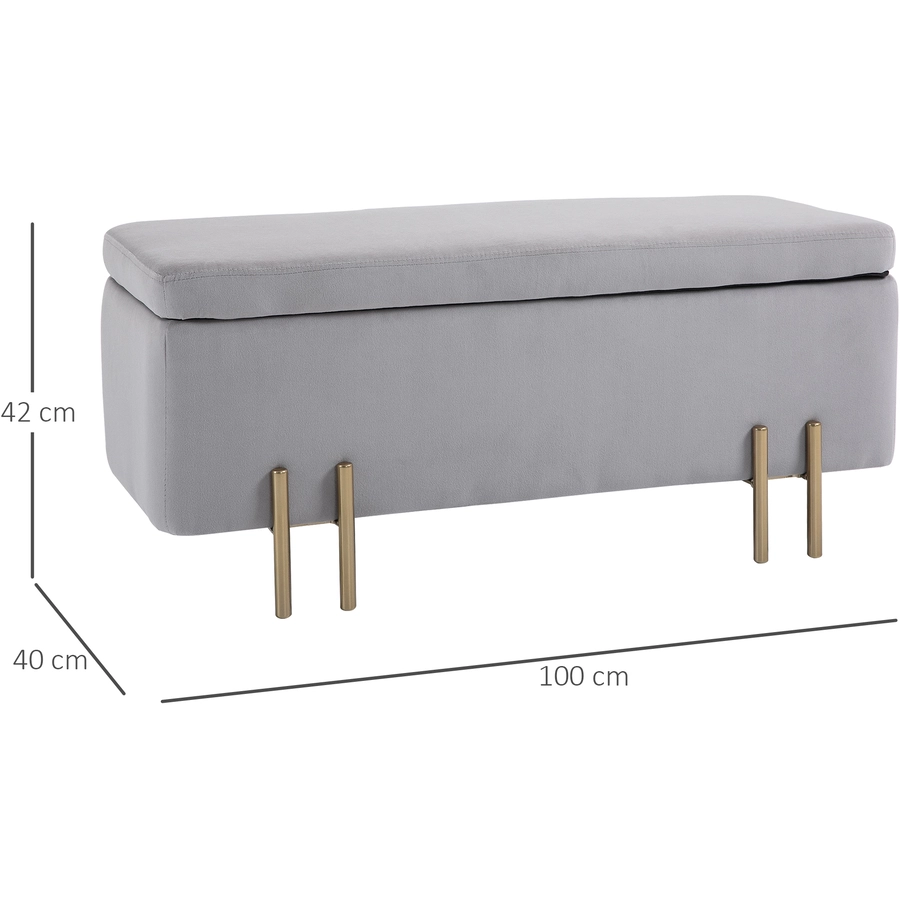 HOMCOM Sitzbank im elegantem Design hellgrau